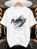 Focus on Purpose Graphic T-Shirt for Men – Motivational Quote Printed Casual Cotton Tee