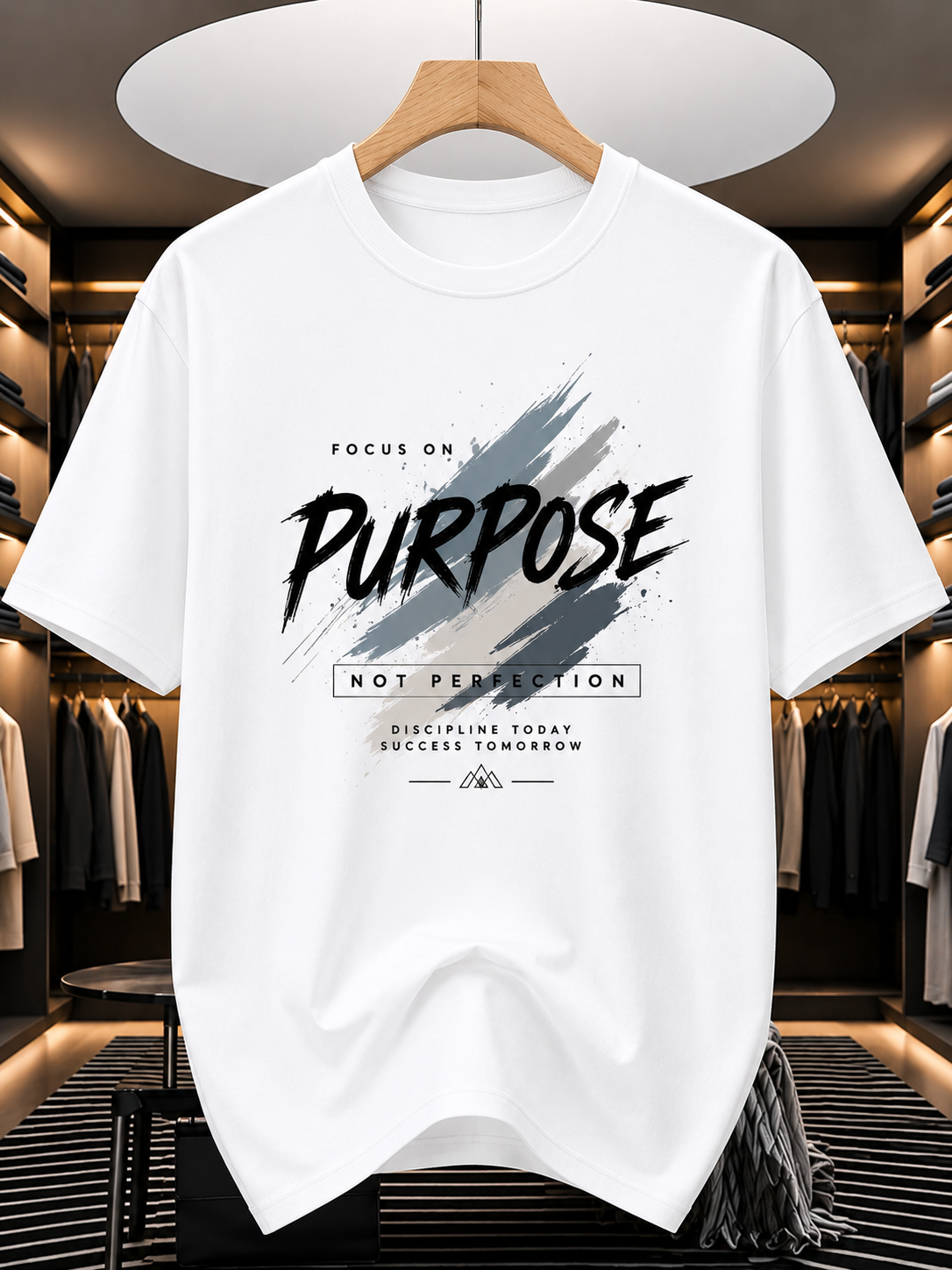 Focus on Purpose Graphic T-Shirt for Men – Motivational Quote Printed Casual Cotton Tee