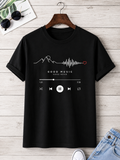 Good Music Good Mood T-Shirt for Men – Music Lover Graphic Black Casual Tee