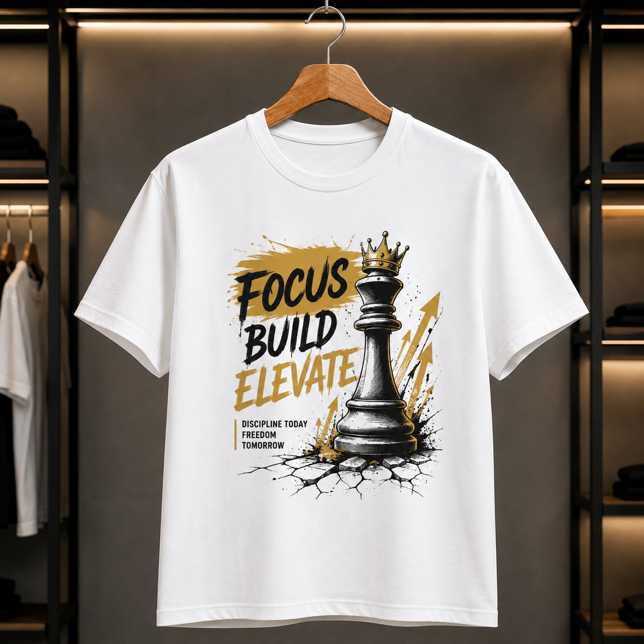 Focus Build Elevate Motivational Gym T-Shirt