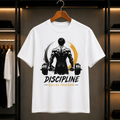Discipline Builds Freedom Gym T-Shirt for Men – Bodybuilding & Fitness Motivational White Tee