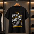 Focus on Your Goal Motivational T-Shirt for Men – Target & Success Graphic Black Tee