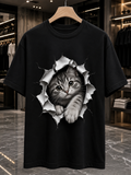 3D Cat Peek-A-Boo T-Shirt
