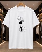 Burning Heart Graphic Oversized T-Shirt – Premium Unisex Cotton Tee